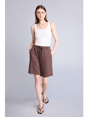 DeFacto Regular Fit Normal Bel Düz Paça Sweatshirt Kumaşı Bermuda Z4521AZ26SM