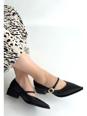 Beruflic Galye Siyah Cilt Topuklu Ayakkabı Luxury Shoes