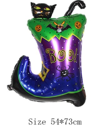 Renas Store Halloween Çizmeli Kara Folyo Balon