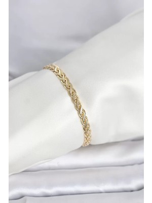 Renas Store cm 14K Gold Renk Sarmal Zincir Model Kadın Bileklik - TJ-BB8298