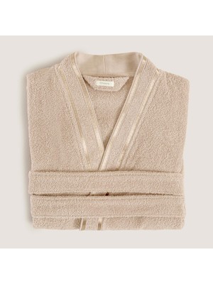 Chakra Chıc %100 Pamuk Unısex Bornoz Bej