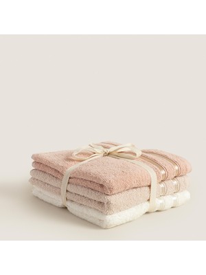 Chakra Chıc %100 Pamuk 3'lu Yüz Havlusu Seti 50X80 cm Somon/bej/ekru