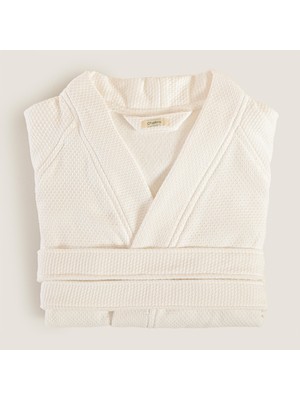 Chakra Sobeska %100 Pamuk Unısex Bornoz Ekru