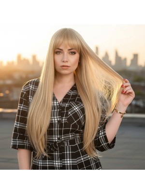 Renas Store Fiber Sen Uzun Düz Kahküllü Peruk / Balköpüğü