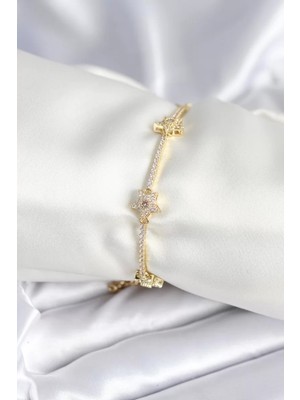 Renas Store Pirinç Gold Renk Yıldız Model Kadın Bileklik - TJ-BB7986