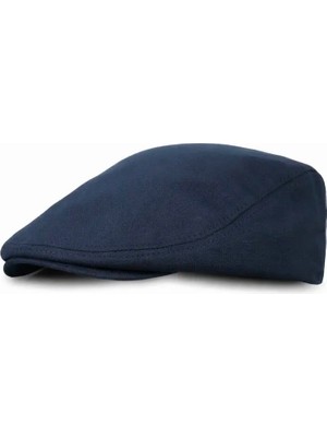 Lacivert Yazlık Keten London Kasket ( Arkası Lastikli)