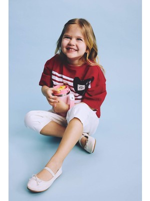 DeFacto Çizgili Tişört Pantolon 2'li Takım Kız Bebek H2817A526SM