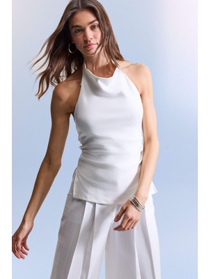 DeFacto Slim Fit Halter Yaka Bluz F8007AX26SM