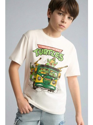 DeFacto Nınja Turtles-Retro New Regular Fit Bisiklet Yaka Kısa Kollu Tişört Erkek Çocuk H3515A826SM