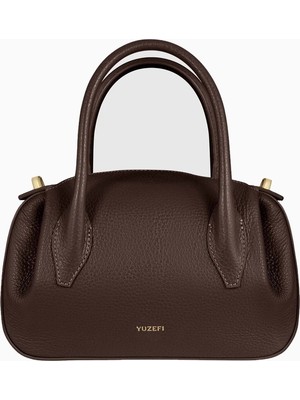 Yuzefi Oyster Mini Duffle Pebble %100 Deri Lüks Italyan Omuz Çantası