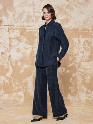 Unique Simli Cupra Kumaş Gömlek