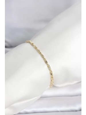 Renas Store cm 14K Gold Renk Burgu Zincirli Model Kadın Bileklik - TJ-BB8286