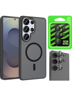 Vendas Samsung Galaxy S26 Ultra Kılıf M-Safe Şarj Özellikli Zore Babet Kapak + Kamera Lens Koruyucu