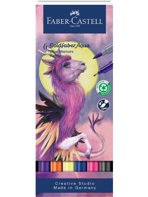  faber-castell markör kalem aqua çift uç 6 renk fantsy 5188164526000