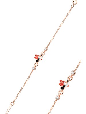 Söğütlü Silver 925 Ayar Gümüş Çocuk Bilekliği -  Rose Kaplama Mineli Bebek Künyesi SGTL13334ROSE