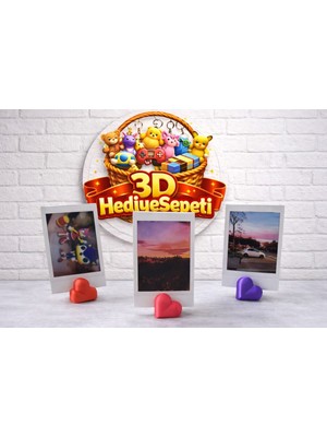 3D Hediye Sepeti Kalp Fotoğraf Standı