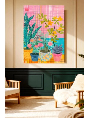 Mushen Studio Renkli Saksılar ve Bitkiler Modern Kanvas Tablo