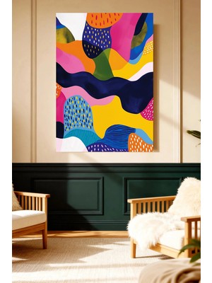 Mushen Studio Renkli Dalgalar Soyut Desen Modern Kanvas Tablo