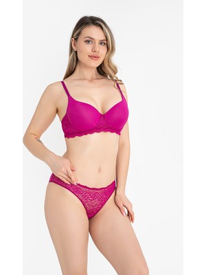 NBB Basic Kaplı Desteksiz Dantelli Sütyen Külot Takım 4864
