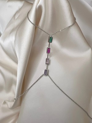 Roha Silver Çelik Renkli Zirkon Taşlı Şahmeran