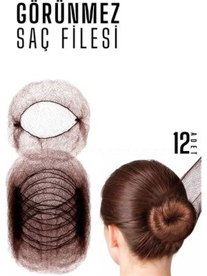 Hsnet Kahve Saç Filesi Görünmez 12 Adet - ALKHBY8983-1111