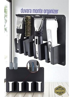 Hsnet Berber Kuaför Tıraş Makinesi Organizeri - Tıraş Makine Fırça Tutucu  - ALKHBY2667-2378