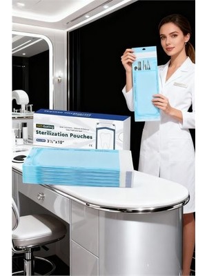 Sterilizasyon Poşeti 600 Adet - Otoklav Kendinden Yapışkanlı Medikal Poşet 9X26 - ALKHBY8613-2