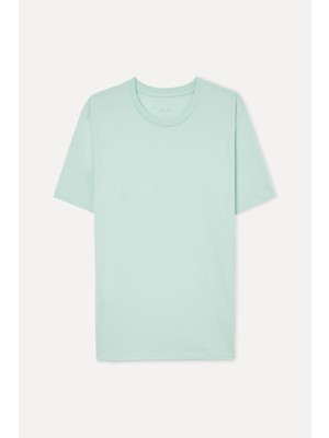 Mudo Erkek Yeşil Pamuklu Bisiklet Yaka T-Shirt