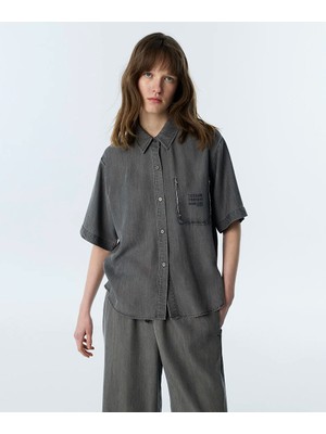 Twist Slogan Baskılı Gömlek TS1260025272005