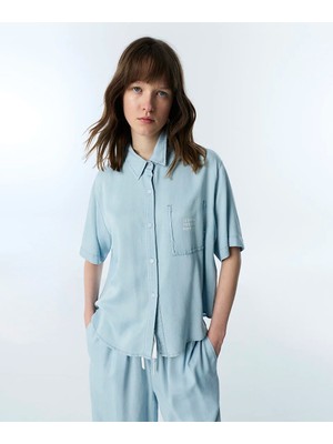 Twist Slogan Baskılı Gömlek TS1260025272089