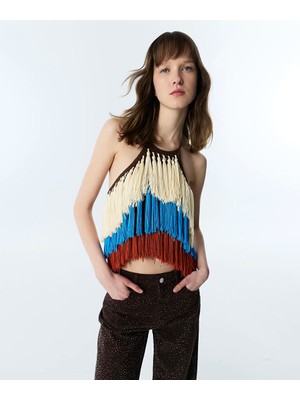 Twist Püsküllü Colorblock Triko TS1260050095AD4