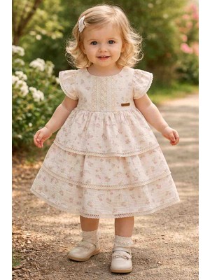 Baby Chacha Lavinya Müslin Bebek Elbise  1-2-3yaş