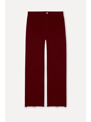 Mudo Kadın Beyaz Cropped Flare Fit Pantolon