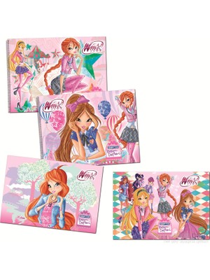 Gıpta Winx Spiralli Resim Defteri Karışık Kapak 25x35 15 Yaprak