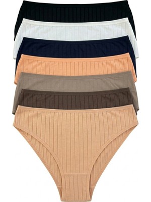 Nicoletta Kız Çocuk Külot 7 Li Paket Pamuklu Likralı Kaşkorse Fitilli Ribana