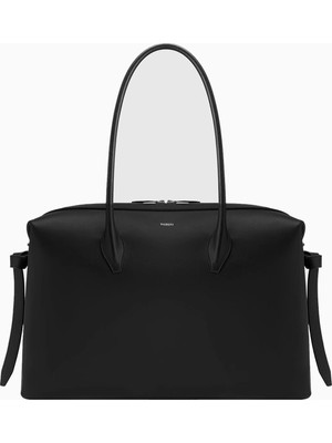 Yuzefi Large Brioche Duffle Siyah %100 Deri, El Işçiliği Lüks Italyan Tasarım Omuz ve Seyahat Çantası