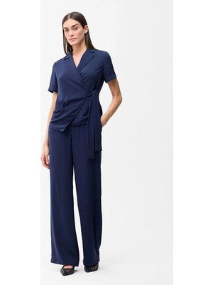 Love My Body Arka Beli Lastikli Cepli Pantolon Lacivert 153L7821027