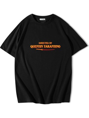 Brz Collection Unisex Oversize Quentin Tarantino T-Shirt Siyah