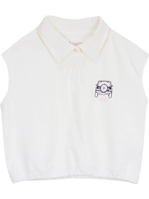 Jeep Ekru Kız Çocuk Baskılı T-Shirt J6SG-TST7876