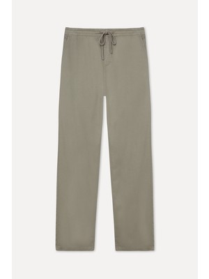 Mudo Erkek Haki Straight Fit Beli Bağlamalı Pantolon