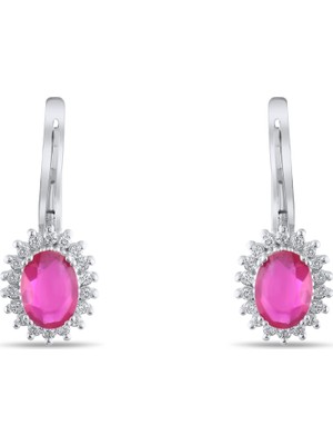 Lial Diamond 2.02 Karat Pırlanta Rhodolite Küpe ,doğal Pırlanta, Sertifikalı Mücevher