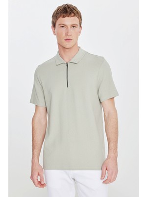 Altınyıldız Classics %100 Pamuk Slim Fit Dar Kesim Polo Yaka Jakarlı Tişört