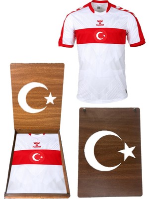 Hummel Orijinal Türkiye Beyaz Milli Takım Forma Hediyelik Ahşap Kutulu