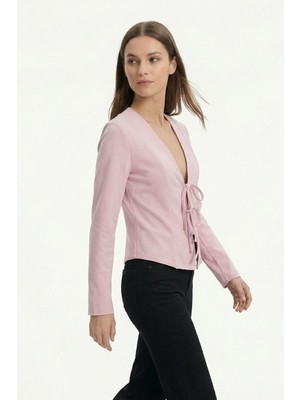 Rays Pembe Pileli Bağlamalı Hırka 8142
