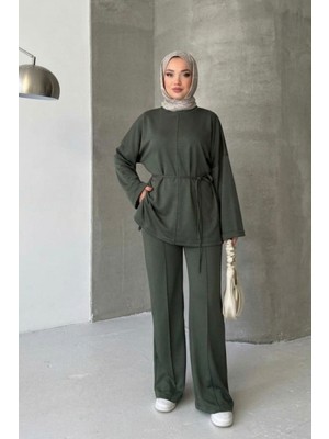 Thiff Tesettür Önü Bağlamalı Oversize Çimalı Modal Takım
