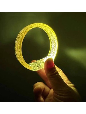 Renas Store Sarı LED Işıklı Baskı Yapılabilen Pilli Bileklik Bilezik 1,5 cm Genişlik