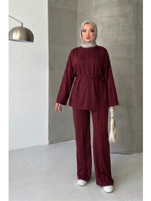 Thiff Tesettür Önü Bağlamalı Oversize Çimalı Modal Takım