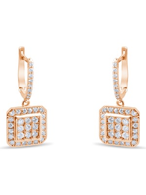 Lial Diamond 1.12 Karat Pırlanta Küpe,  Doğal Pırlanta, Sertifikalı Mücevher