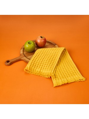 Evidea Soft Waffle Mutfak Havlusu - Hardal - 30X45 cm