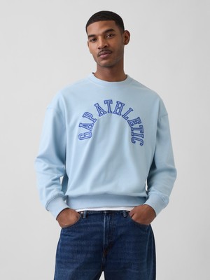 Gap Erkek Açık Mavi Vintagesoft Terry Oversized Gap Athletic Sweatshirt
